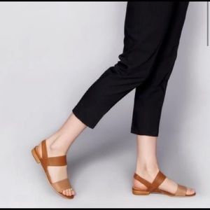 Poppy Barley Leather TwoToned Sandals-9.5